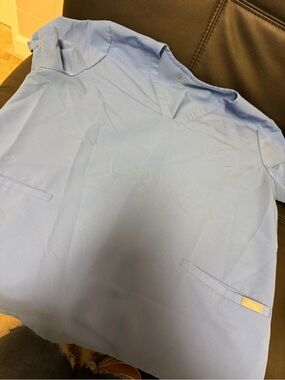 FIGS Light Blue V-Neck Medical Scrub Top